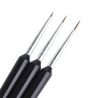 3-Pack Black Nail Art Brushes