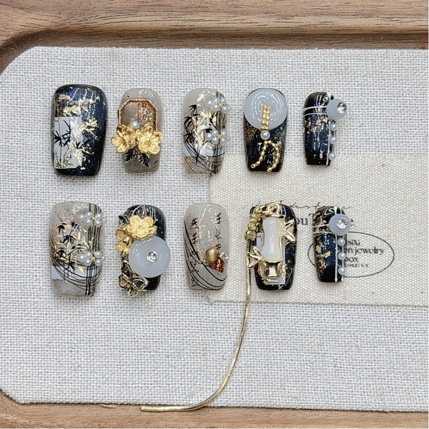 Bamboo Relief Handmade Nail Art