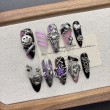 Dark Purple Embossed Nail Art