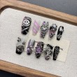 Dark Purple Embossed Nail Art