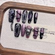 Purple 3D Snake Embossed Nail Art