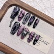 Purple 3D Snake Embossed Nail Art