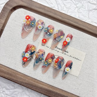 Spring Flower Handmade Nail Art