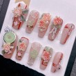 High-End Peony Relief Nail Art