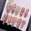 High-End Peony Relief Nail Art