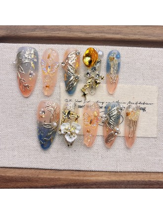 Two-Tone Gradient Embossed Nail Art