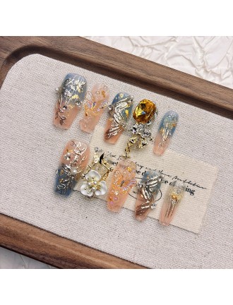 Two-Tone Gradient Embossed Nail Art
