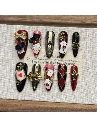 Embossed Playing Card Nail Art