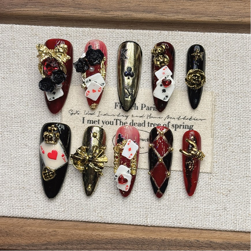 Embossed Playing Card Nail Art