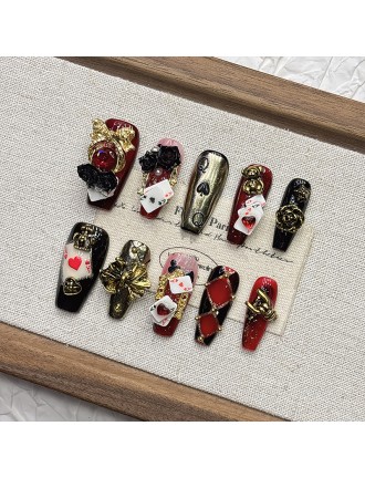 Embossed Playing Card Nail Art