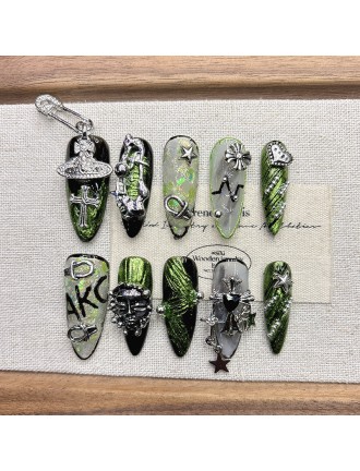 Green Heavy-Duty Embossed Nail Art
