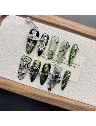 Green Heavy-Duty Embossed Nail Art