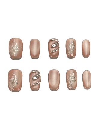 Pink Rhinestone Nail Art