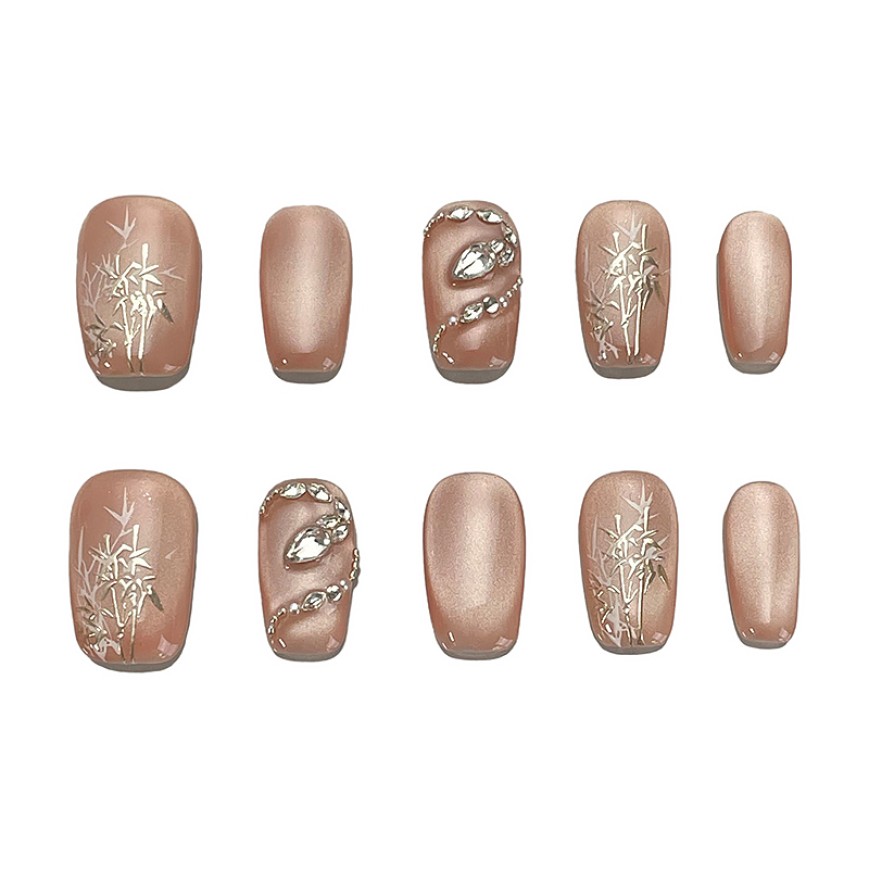 Pink Rhinestone Nail Art