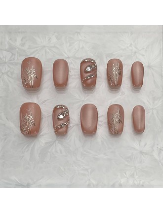 Pink Rhinestone Nail Art