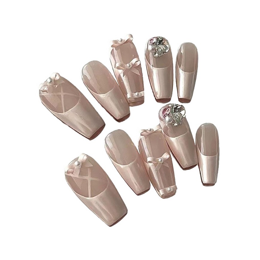 Ballet Shoe Rhinestone Nail Art