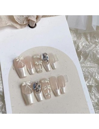 Ballet Shoe Rhinestone Nail Art