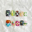 Hand-painted Colorful Flowers Nail Art
