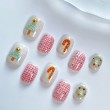 Christmas Red Checkered Hand-Painted Nail Art