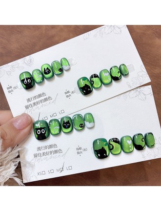 Hand-painted Cat Eye Nail Art