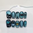 Hand-painted Black Cat Eye Nail Art