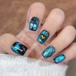 Hand-painted Black Cat Eye Nail Art