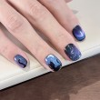 Starry Night Kitten Hand-Painted Nail Art