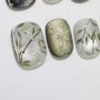 Hand-painted Bamboo Cat-Eye Nail Art