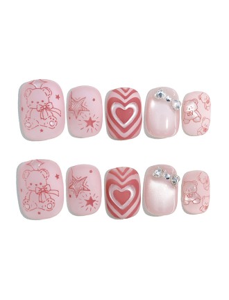 Pink Panda Eye Nail Art