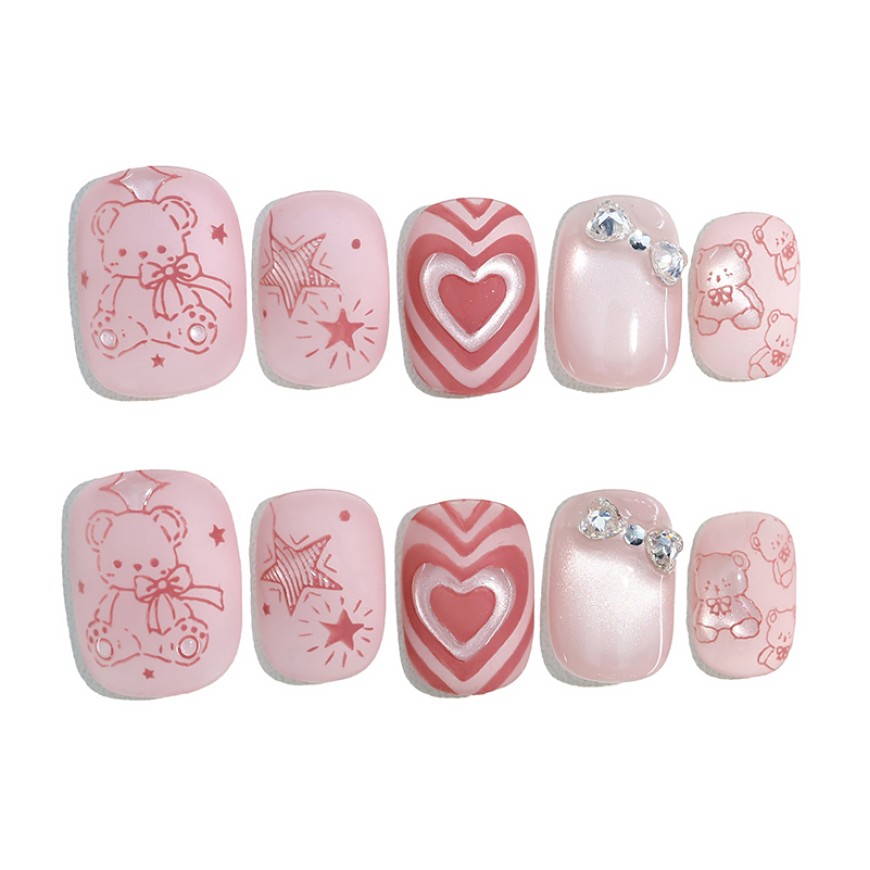 Pink Panda Eye Nail Art