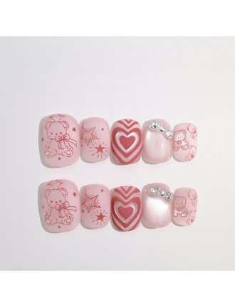 Pink Panda Eye Nail Art