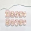 Golden Kitty Hand-Painted Nail Art