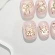 Golden Kitty Hand-Painted Nail Art