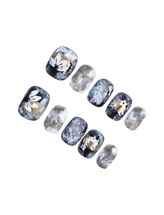 Hand-painted Camellia Nail Art