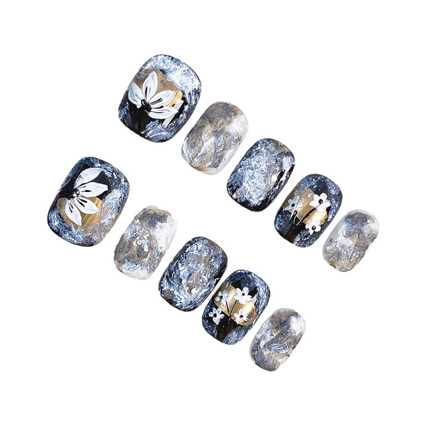 Hand-painted Camellia Nail Art