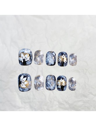 Hand-painted Camellia Nail Art