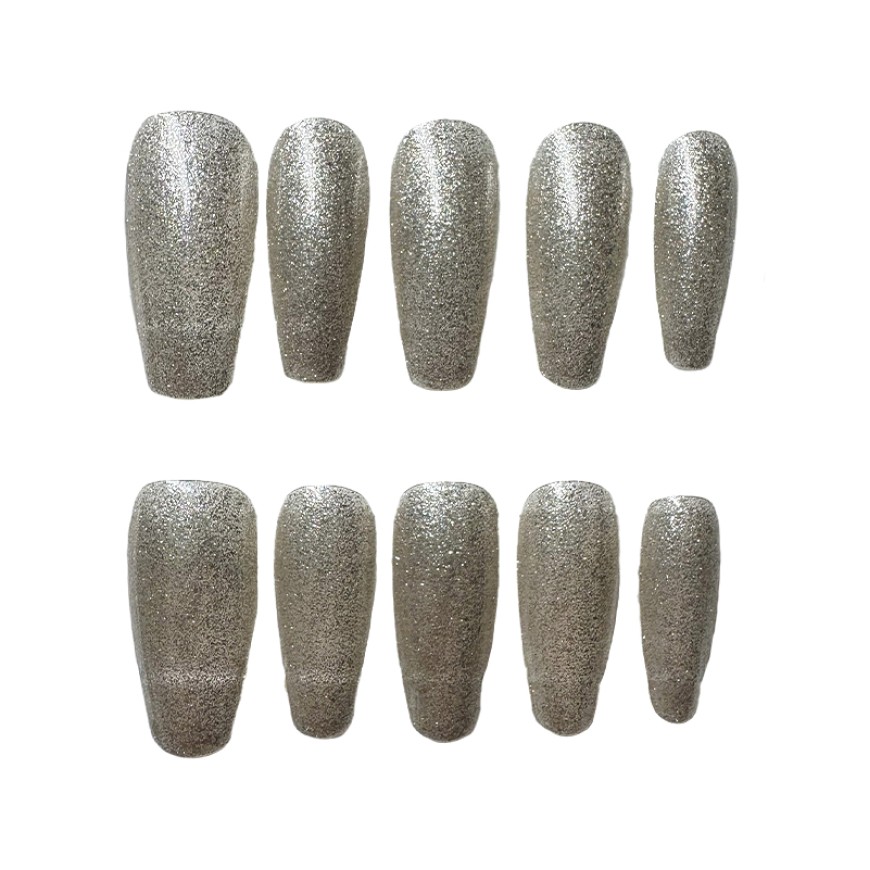 Silver Glitter Nail Art