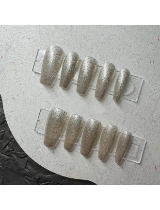 Silver Glitter Nail Art