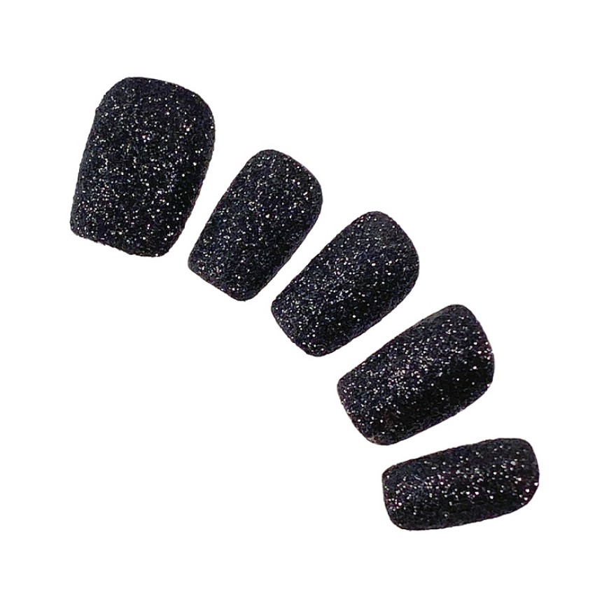 Black Matte Textured Nail Art