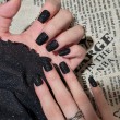 Black Matte Textured Nail Art