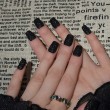 Black Matte Textured Nail Art