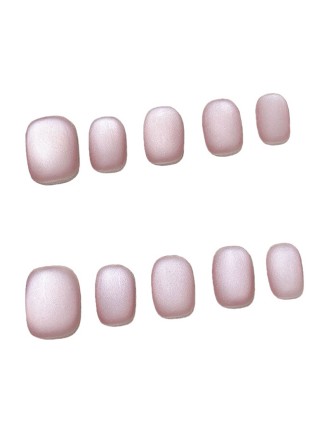 Pink Matte Cat-Eye Nail Art