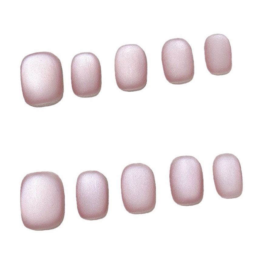 Pink Matte Cat-Eye Nail Art