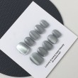 Silver Gray Cat Eye Nail Art