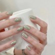Matcha Green Aurora Nail Art
