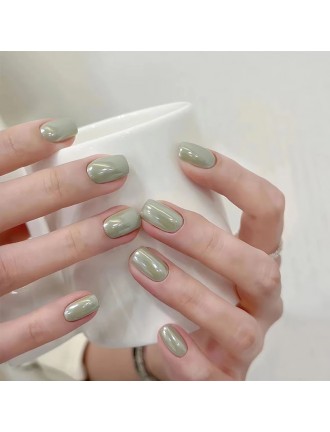 Matcha Green Aurora Nail Art