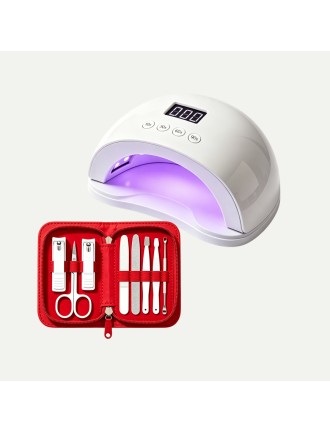 Multifunctional Nail Art Kit Includes Nail Lamp and Stainless Steel Nail Tools