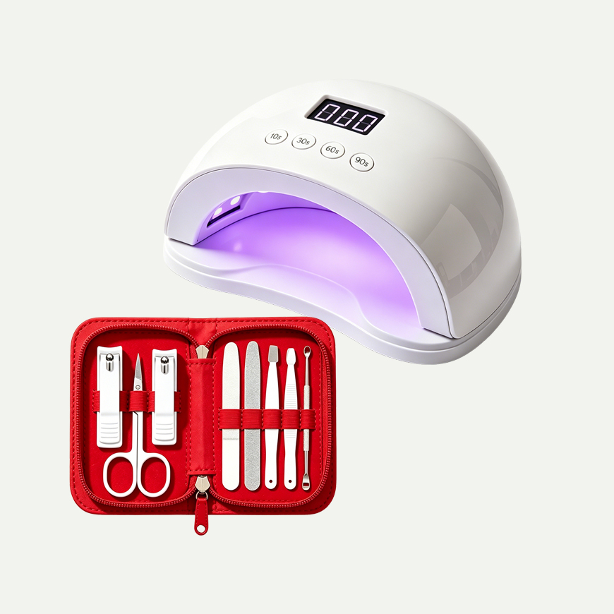 Multifunctional Nail Art Kit Includes Nail Lamp and Stainless Steel Nail Tools
