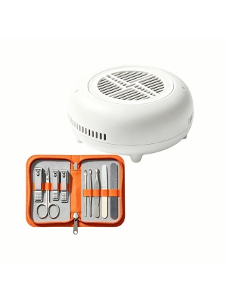 All-in-One Nail Care Set with Vibrant Orange PU Case for Salon & Home