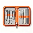All-in-One Nail Care Set with Vibrant Orange PU Case for Salon & Home